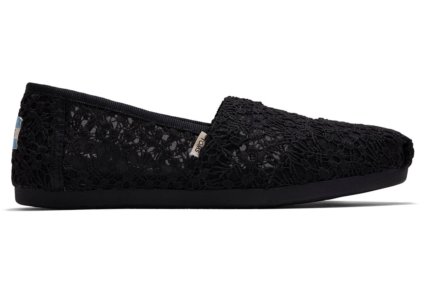 Toms Classics Floral Lace - Womens Alpargata Espadrilles - Black - NZ - 541920VIO